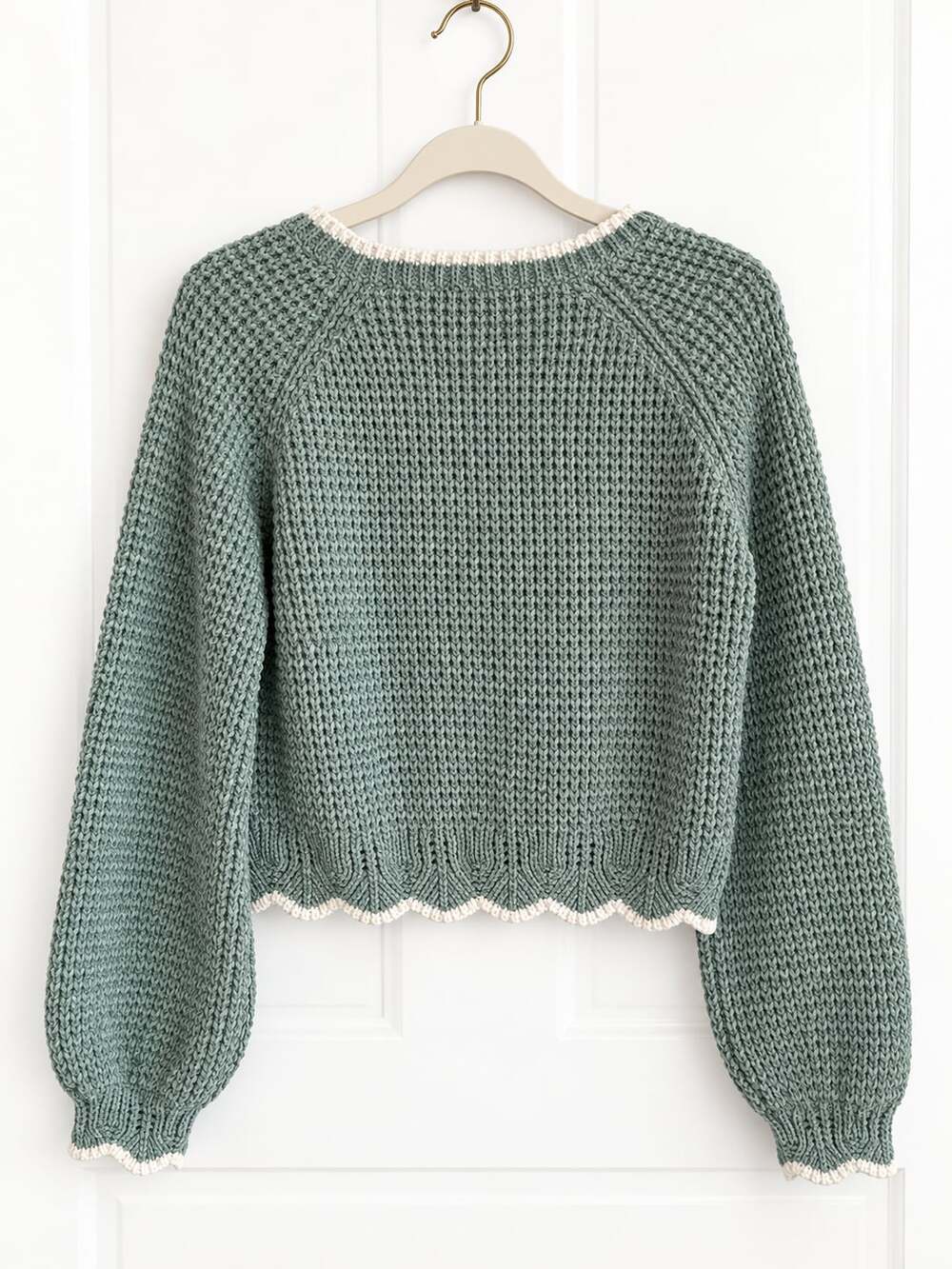 Altar'd State Long Sleeve Crewneck Knit Sweater Size S Iceberg Green - NWT